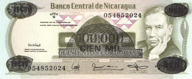 100.000 Córdobas 1987